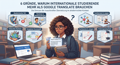 Studierende mehr als Google translate Symbolbild