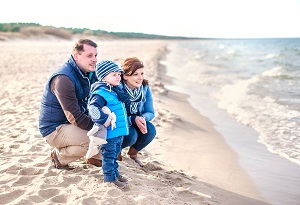 Familie am Usedom Strand Symbolbild