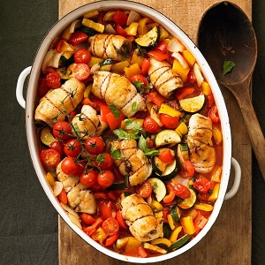 Hähnchenfilet Röllchen mit Ratatouille