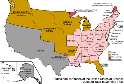 LLandkarte Amerika  1834-1836