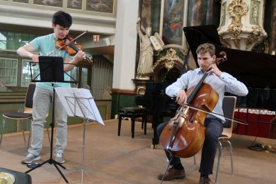 Aylen Pritchin links und Andreas Brantelid rechts bei Johan Halvorsens  Passacaglia