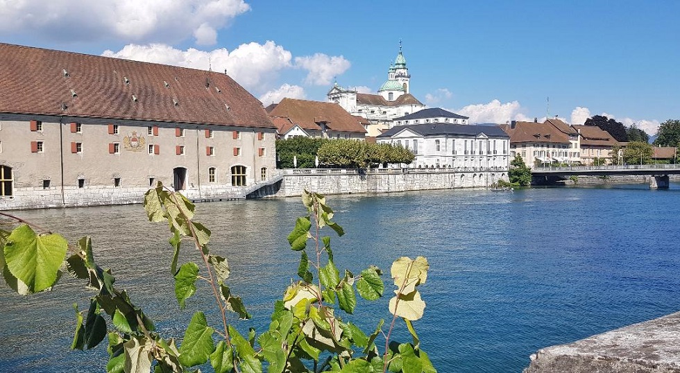 Solothurn an der Aare Blickrichtung Kathedrale