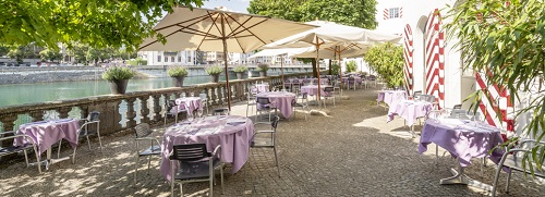 Sommergarten im alten Spital Solothurn wo man den Aperitif genoss