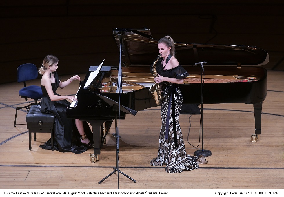 Valentine Michaud Saxophon und Akvilė Šileikaitė Klavier Foto Peter Fischli Lucerne Festival