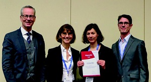 Freistellungs-Stipendiatin der Deutschen Leberstiftung 2020 – Urkundenverleihung im Rahmen der GASL-Jahrestagung (v.l.n.r.): P. Galle, E. Roeb, C. Zöllner, T. Longerich Foto: Deutsche Leberstiftung