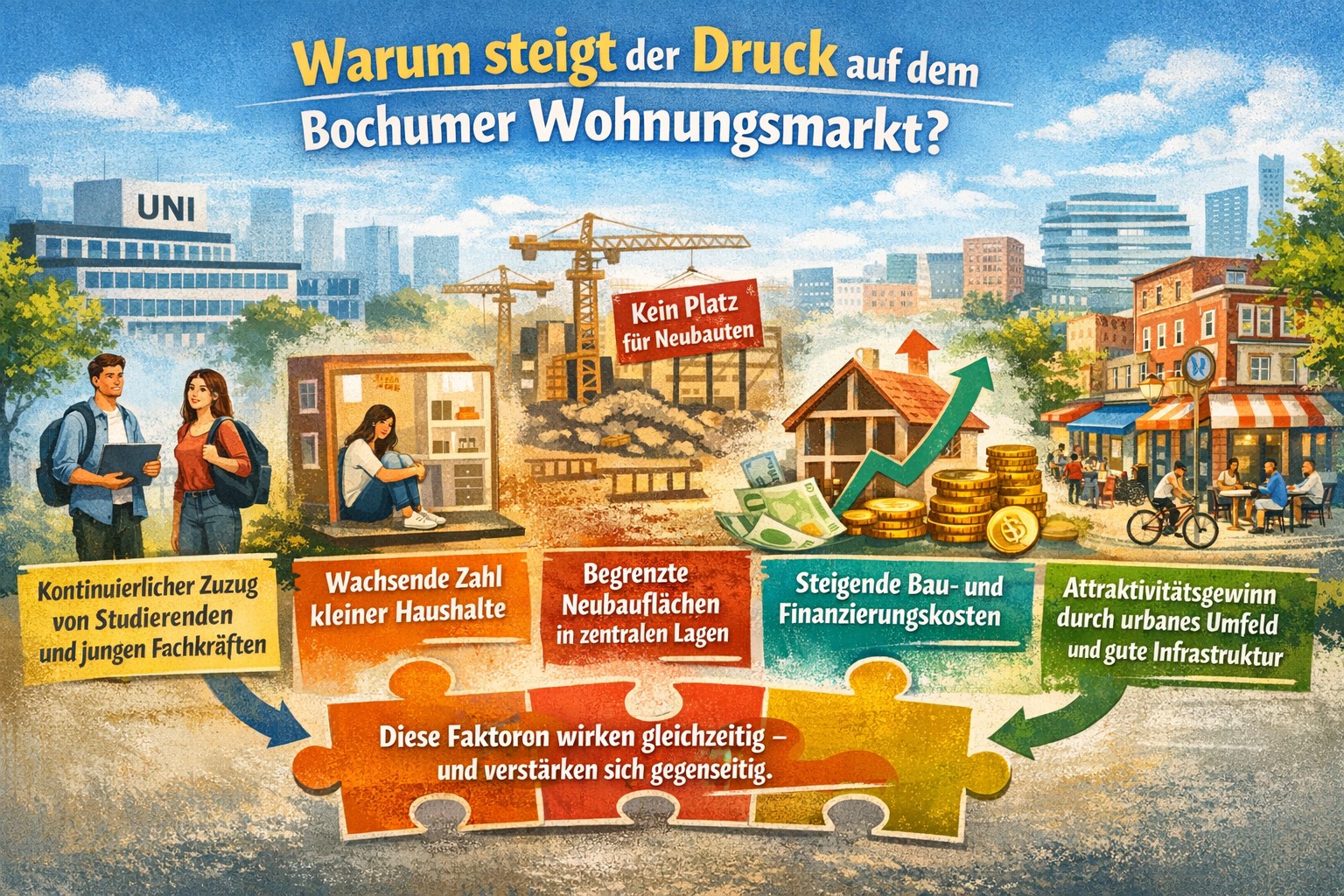 Warum steigt der Druck auf dem Bochumer Wohnungsmarkt