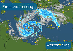 Medicane Zorbas zeigt sich auf dem WetterRadar als eindrucksvoller Wolkenwirbel., Bild Wetteroline