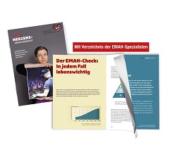 Die EMAH-Broschüre zur Kampagne enthält u. a. eine Adressliste der Praxen und Kliniken mit EMAH-Sprechstunde bundesweit  Bildnachweis Titel: getty/Taylor Walken/Corbis; Collage: C. Marx.
