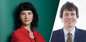 Dr. Sylvia Jaki ist Expertin für Wissenschaftskommunikation und Medienlinguistik. Prof. Dr. Thomas Mandl untersucht, wie Menschen ihre Informationsumwelt gestalten. Beide forschen an der Universität Hildesheim.  Foto: Daniel Kunzfeld, Isa Lange  Bildkombo: Isa Lange, Kunzfeld