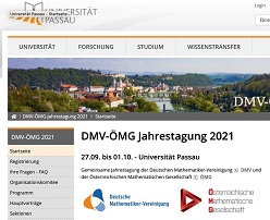 Grenzüberschreitende Mathematiktagung von DMV und OEMG in Passau  DMV, OEMG, Uni Passau