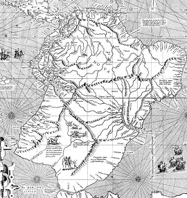 Ausschnitt aus Gerhard Mercators Weltkarte „ad usum navigantium“, 1569