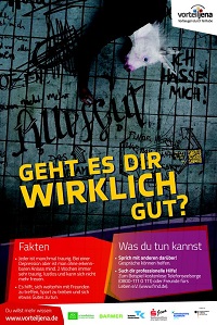 Geht es Dir wirklich gut? – Eines von zehn Postermotiven, mit denen das Projekt VorteilJena Schüler anregen will, über Dazugehören und Ausgeschlossensein nachzudenken.  Agentur Goldene Zwanziger/ VorteilJena
