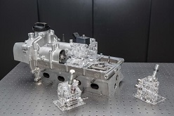 Modell des FlexWork-Motors mit vollvariabler elektrohydraulischer Ventilsteuerung.  Empa