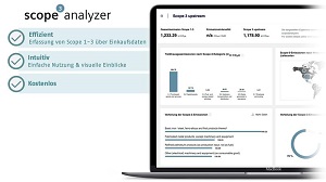 Mit dem scope3analyzer können Unternehmen ihre Treibhausgas-Emissionen ganz einfach ermitteln.  Hochschule Pforzheim
