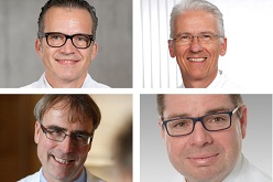 Referenten v.l.n.r.: Prof. Ulrich Liener, Prof. Rainer Wirth, Prof. Clemens Becker, Prof. Dieter Wirtz  v.l.n.r.: Kai Abresch, Marienhospital Herne, Robert-Bosch-Krankenhaus, UK Bonn