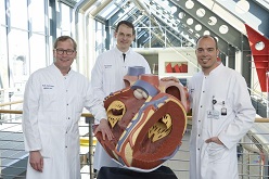 Die Klinikdirektoren (v.l.) Prof. Dr. Jan Gummert, Prof. Dr. Volker Rudolph und Prof. Dr. Philipp Sommer haben das Herzinsuffizienz-Zentrum am HDZ NRW neu aufgestellt  (Foto: Marcel Mompour).