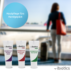Probenset Hautpflege fürs Handgepäck von ibiotics med