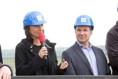 Elisabeth Sobotka (Intendantin der Bregenzer Festspiele) und Wolfgang Urstadt (Technischer Direktor der Bregenzer Festspiele)