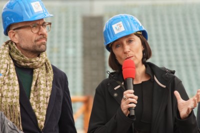 Philipp Stölzl (Bühne und Inszenierung Rigoletto) und Elisabeth Sobotka (Intendantin der Bregenzer Festspiele)