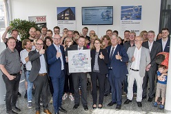 von li. Nach re: Matthias Wulfert, OB Sören Link, Thomas Droste, Ulrike Dornbusch-Pleiser (kfm. Leiterin), Wolfgang Schmitz) 