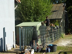 Arbeiten am Fundament für das Gerätehaus