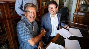 Antonio Krüger (CEO DFKI) und Matteo Pardo (CNR, Büro f. internationale Koop)  Aglaia Pimazzoni  CNR/DFKI