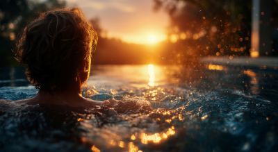 Nach Feierabend einfach abtauchen Entspannung im warmen Wasser