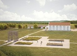 Visualisierung eines geplanten archäologischen Parks in Keszthely-Fenékpuszta mit Tetrapylon und Getreidespeicher  Orsolya Heinrich-Tamáska, Zsolt Vasáros, Gábor Nagy