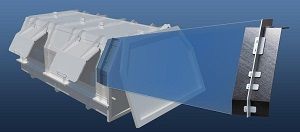 Konstruktives Konzept einer Aufbaustruktur für einen Behälter eines kommunalen Müllsammlers in alternativer Mischbauweise auf Basis von Aluminiumprofilen und Composite-Platten.  © EBF Dresden/Fraunhofer IWS Dresden