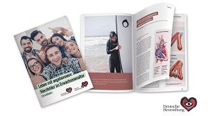 Der neue EMAH-Ratgeber der Deutschen Herzstiftung/Kinderherzstiftung.  Cover: Adobe Stock/Deagreez; Innenseiten: unsplash/O. Kurchev; medicalARTWORK Mainz, American Medical Association