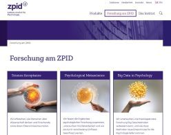 Die Website der Forschungsbereiche am ZPID