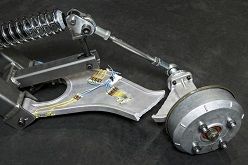 Geprüftes Halbachsmodul mit applizierten Dehnungsmessstreifen zum Abgleich der Ergebnisse der experimentellen und numerischen Spannungsanalyse.  Fraunhofer LBF, Ursula Raapke