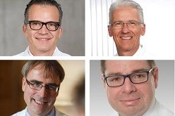 Referenten v.l.n.r.: Prof. Ulrich Liener, Prof. Rainer Wirth, Prof. Clemens Becker, Prof. Dieter Wirtz  v.l.n.r.: Kai Abresch, Marienhospital Herne, Robert-Bosch-Krankenhaus, UK Bonn