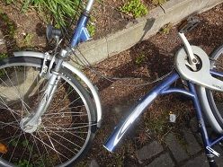 Gefährlich manipuliertes Fahrrad.