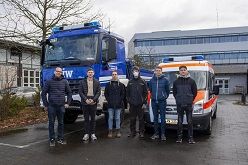 Von links: Prof. Dr. Wolfgang Kiess, Samuel Pauls, Linus Littauer, Tim Farnschläder, Markus Neuss und Pascal Zepp  Christiane Gandner  Hochschule Koblenz