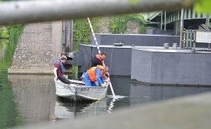 Tiefenmessung Pontonbrücke