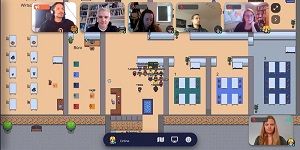 Begrüßung der Studierenden im Eingangsbereich des virtuellen Campus  (Screenshot FHWS)