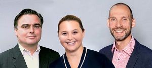 Die Master-Professoren Prof. Dr. Christian Arnold, Prof. Dr. Ina Kayser und Prof. Dr. Matthias Johannes Bauer (v. l. n. r.) beraten Interessierte bei der Digitalen Sprechstunde persönlich.  IST-Hochschule für Management