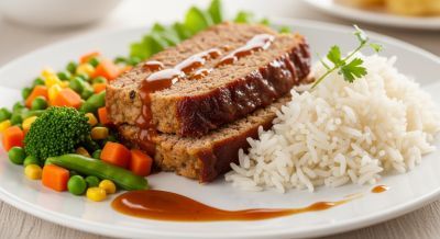 Hackbraten garniert Shutterrstock generiertes KI Bild