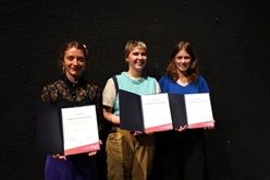 Preisträgerinnen des Gender & Diversity Award 2024: (vlnr.) Maria Emilia Ciria Buil, Marleen Uebler und Johanna Posch  HMTM