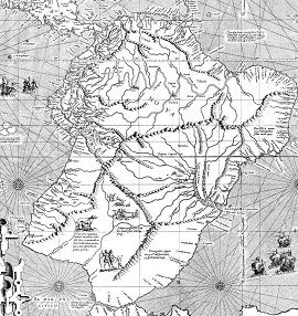 Ausschnitt aus Gerhard Mercators Weltkarte „ad usum navigantium“, 1569
