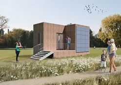 So soll das Haus des Siegerteams „the holistic“ von außen aussehen Diana Danne & Manuel Mickler, mit Bildmaterial von www.skalgubbar.se und www.mrcutout.com