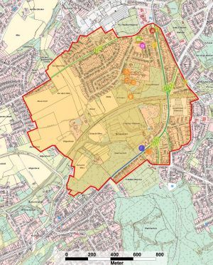 Karte mit dem Evakuierungsradius