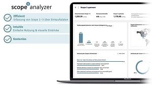 Mit dem scope3analyzer können Unternehmen ihre Treibhausgas-Emissionen ganz einfach ermitteln.  Hochschule Pforzheim