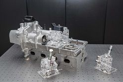 Modell des FlexWork-Motors mit vollvariabler elektrohydraulischer Ventilsteuerung.  Empa