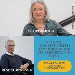 Prof. Dr. Stefan Wilm und Dr. Vera Kalitzkus stellen beim DEGAM-Jahreskongress die Relevanz der Familienmedizin für die hausärztliche Praxis vor  Quelle: Kalitzkus: Bärbel Möllmann  Copyright: Kalitzkus: Bärbel Möllmann, Wilm: privat