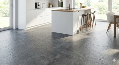 Vinylboden Fliesenoptik Symbolbild